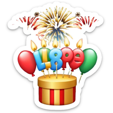 Firework display with HAPPY BIRTHDAY LUKE sticker