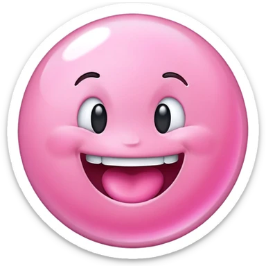 bubble gum smiling emoji sticker