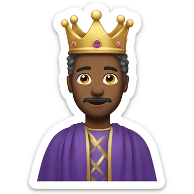 man with crown and wearing gown sticker
