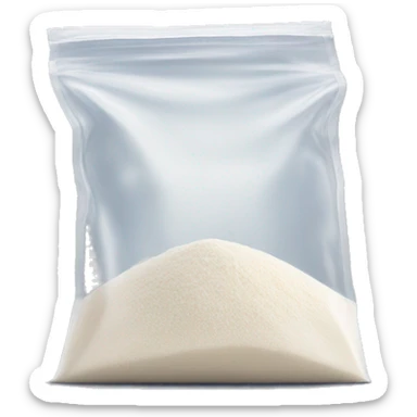 pocket size see through ziplock bag of flour sticker