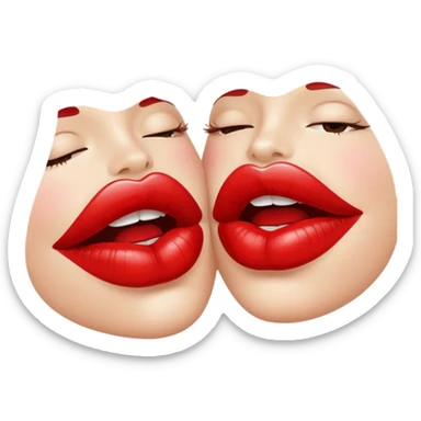 Receiving a lipstick kiss sticker