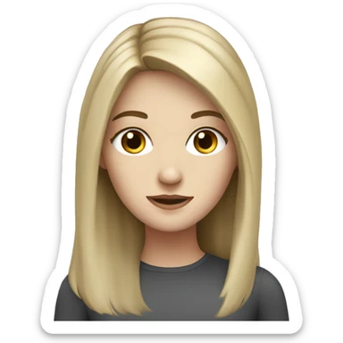 a white girl with grey eyes and dark blond hair sticker