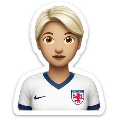 asian woman with england football shirt sticker