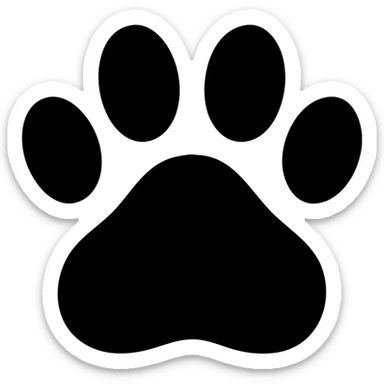 cat paw print with toe beans visible sticker