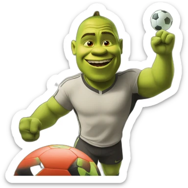 Shrek as christiano ronaldo doing his sui celebration sticker