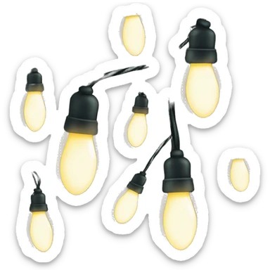 String of white and gold Christmas lights  sticker