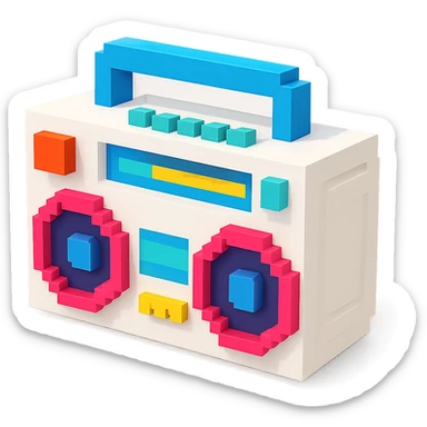 white boombox sticker