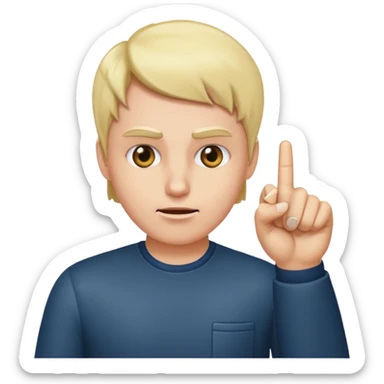 Someone putting a finger gun to their head sticker