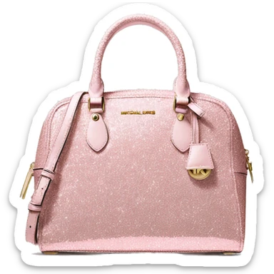 Realistic light pink glitter michael kors satchel purse. sticker