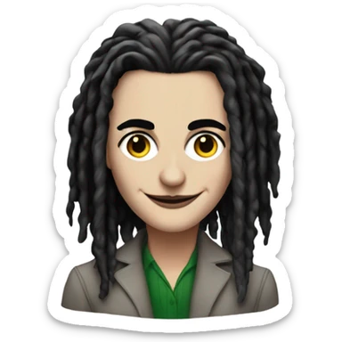 joaquin phoenix Joker as a female, black dreadlocks sticker
