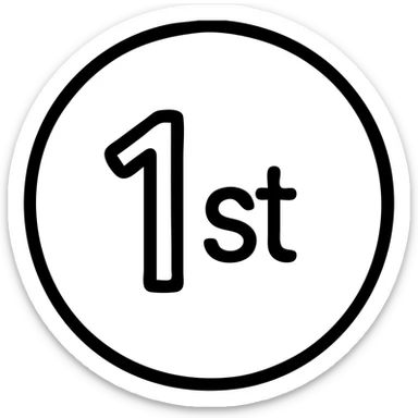 first ,a 1 in a circle with 'st' in the circle sticker