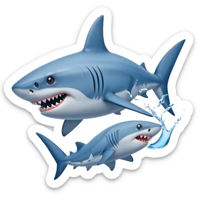 requin avec des nikes bleu sticker