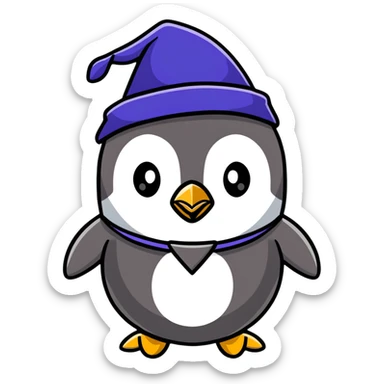 penguin wizard sticker