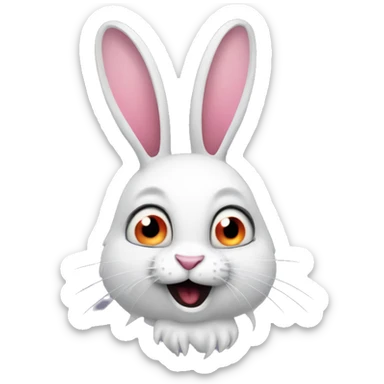 A crazy party rabbit that’s a little feral but cool  sticker