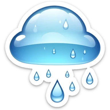 Raindrops falling scene square  sticker