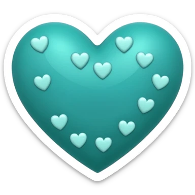 Teal heart with little hearts and Alana wording sticker