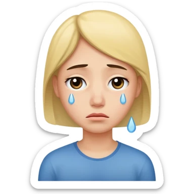 Sad face with tears sticker