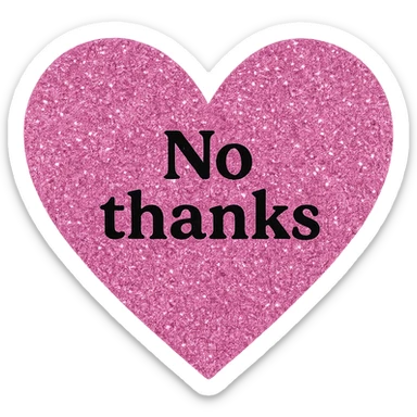  pink glitter No thanks heart, remove background sticker