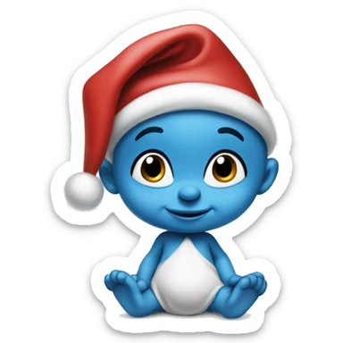 Christmas baby Smurfs  sticker