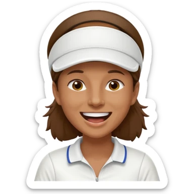 Profesor de tenis con pelo marrón riendose sticker