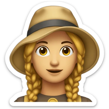 donna felice con soldi come cappello sticker