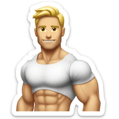 white fitness trainer muscle sticker