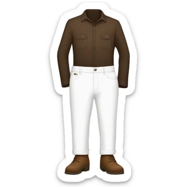 A simple white garment worn underneath pants with a brown spot for a humorous illustration sticker