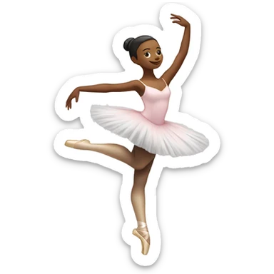 ballerina on pointe in passé arms fourth sticker