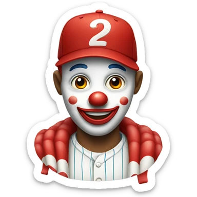  clowns wearing plain red baseball caps sticker