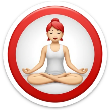 traffic sign style emoji indicating no yoga allowed sticker