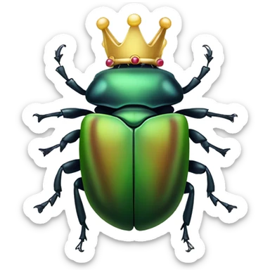 Beetle with crown sticker