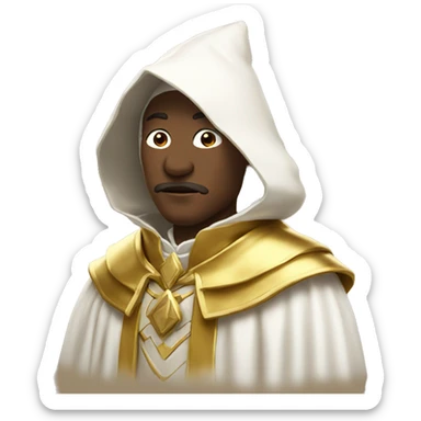 a white mage with a gold capes sticker