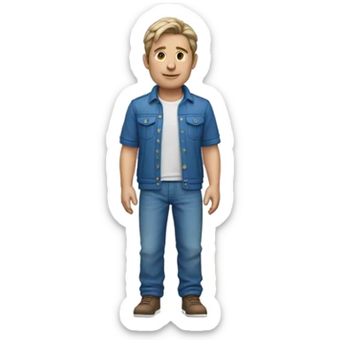 The Europapa Joost Klein outfit is a casual, blue ensemble that features a loose-fitting design. sticker