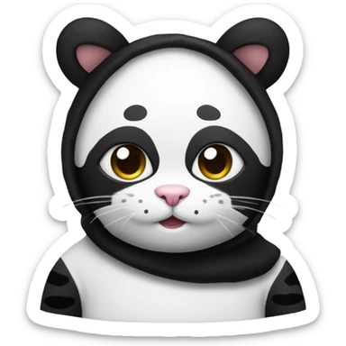 Cat wearing a panda costume  sticker