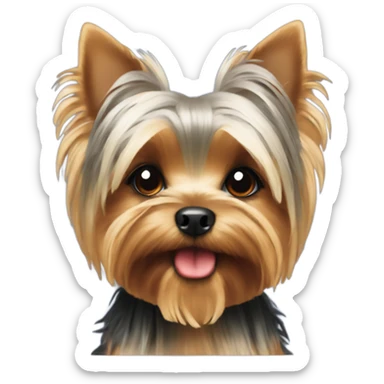 Yorkie with red bow sticker