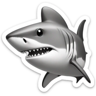 shark standing with a camouflage cap on its head,black and white,cartoon,hand-drawn sticker