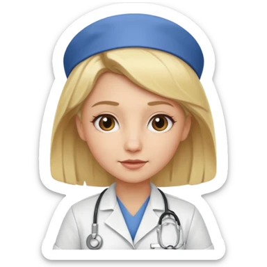Hot nurse blonde wild short hair sticker