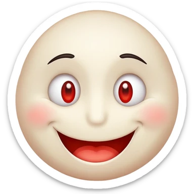 Relaxed smiley face with droopy red eyes, a lazy smile, looking high sticker