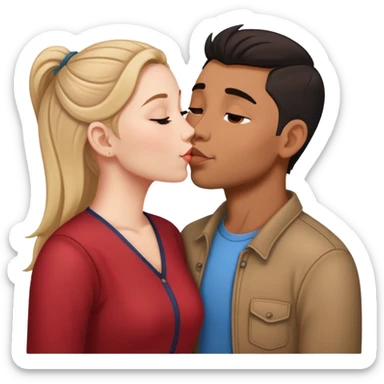  Népales men kiss white girl sticker