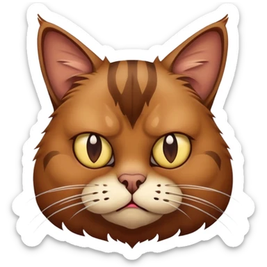 Ugliest brown cat on earth  sticker