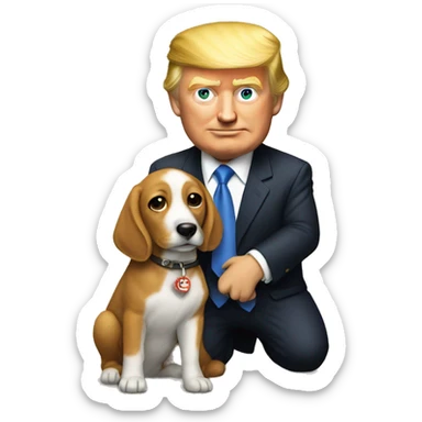 Trump saving dog  sticker