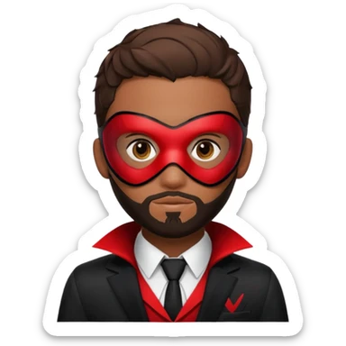 Miles Morales with beard, eye mask, low fade sticker
