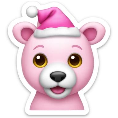 Pink Christmas stuffed animal sticker