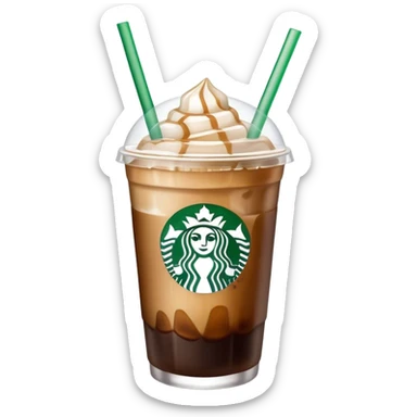 Starbuck ice coffee with ice cubes sticker