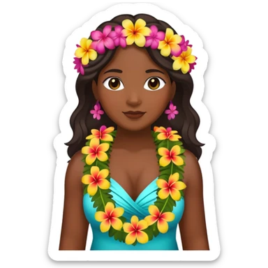 Full bodied Beautiful Hawaiian woman sticker