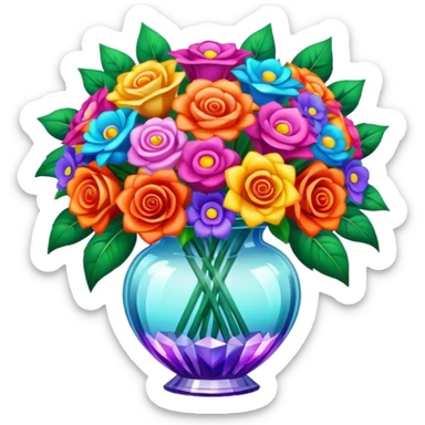 Bridal bouquet in crystal vase sticker