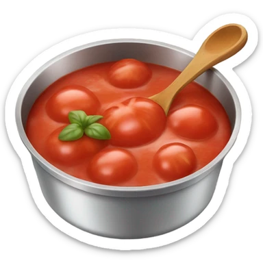 pan full off tomato souce with the spoon  sticker