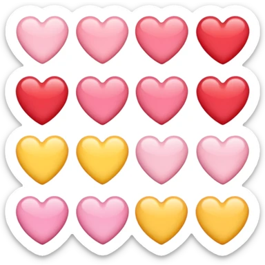 Pastel hearts sticker