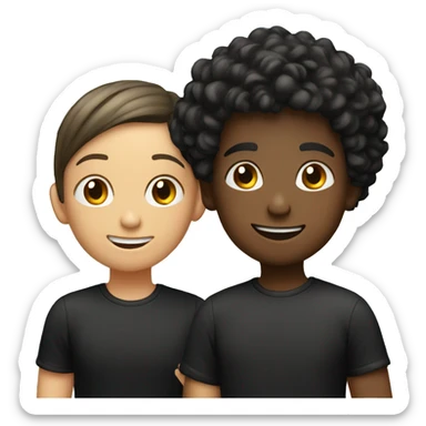 smiling boy with a girl in black shirts sticker