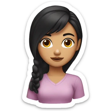 Hispanic girl with black hair sticker